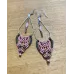 Boucles d'oreilles macramé rose et chocolat