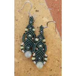 Boucles d'oreilles macramé Aventurine