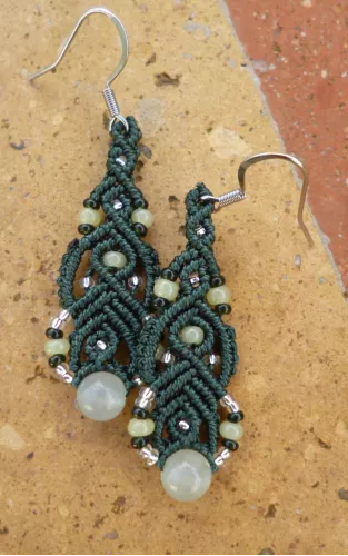 Boucles d'oreilles macramé Aventurine