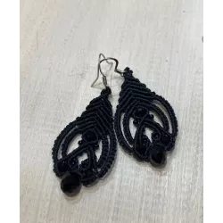 Boucles d'oreilles macramé Dentelles noires