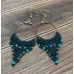 Boucles d'oreilles macramé sur créoles
