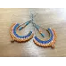 Boucles d'oreilles macramé multicolores et gouttes métal Boucles d'oreilles macramé multicolores et gouttes métal