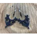 Boucles d'oreilles macramé Elfiques noires sur créoles Boucles d'oreilles macramé Elfiques noires sur créoles