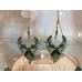 Collection ARCADIA : Boucles d'oreilles macramé et créoles camaieu vert Collection ARCADIA : Boucles d'oreilles macramé et créoles camaieu vert