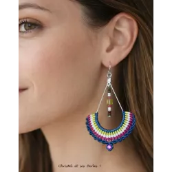Boucles d'oreilles macramé et gouttes métal