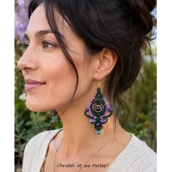 Boucles d'oreilles macramé et Améthyste Aphrodite