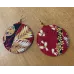 Boucles d'oreilles brodées tissu rouge imprimé floral, taille XL