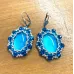 Boucles d'oreilles brodées bleues aquamarine Boucles d'oreilles brodées bleues aquamarine