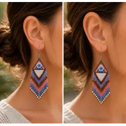 Boucles d'oreilles perles frangées