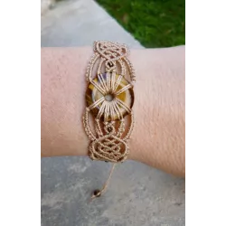 Bracelet macramé donut Oeil de Tigre