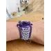Bracelet manchette macramé bicolore et Améthyste