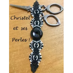 bracelet macramé donut en Onyx