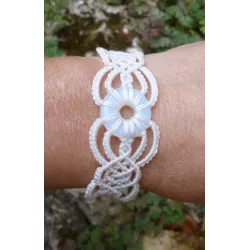 Bracelet macramé blanc et Donut