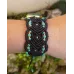 Bracelet macramé et Turquoise du Tibet sertie Bracelet macramé et Turquoise du Tibet sertie