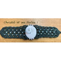 Bracelet macramé baroque et Oeil de Sainte Lucie