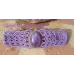 Bracelet macramé baroque et Améthyste sertie Bracelet macramé baroque et Améthyste sertie