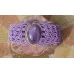Bracelet macramé baroque et Améthyste sertie Bracelet macramé baroque et Améthyste sertie