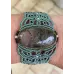 Bracelet macramé baroque et Agate mousse sertie