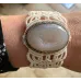Bracelet macramé baroque et Druse d'onyx blanc Bracelet macramé baroque et Druse d'onyx blanc