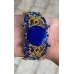 Bracelet macramé feuilles, et Lapis Lazuli rond