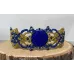 Bracelet macramé feuilles, et Lapis Lazuli rond