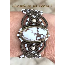 Bracelet macramé et Jaspe