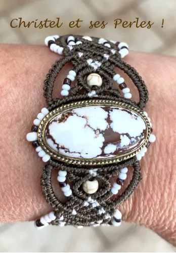 Bracelet macramé et Jaspe Bracelet macramé et Jaspe