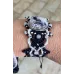 Bracelet macramé feuilles, et Agate dendritique sertie