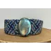 Bracelet macramé mixte et Labradorite bleue Bracelet macramé mixte et Labradorite bleue