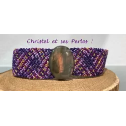 Bracelet macramé mixte et Labradorite violette