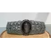 Bracelet macramé baroque et Obsidienne argentée sertie Bracelet macramé baroque et Obsidienne argentée sertie