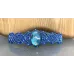 Bracelet artisanal en labradorite et micro-macramé bleu Bracelet artisanal en labradorite et micro-macramé bleu