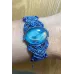 Bracelet artisanal en labradorite et micro-macramé bleu Bracelet artisanal en labradorite et micro-macramé bleu