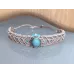 Bracelet macramé S et pierre fine – Beige / Amazonite Bracelet macramé S et pierre fine – Beige / Amazonite