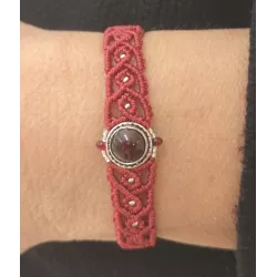 Bracelet macramé S et pierre fine