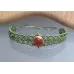 Bracelet macramé S et pierre fine – Vert / Cornaline Bracelet macramé S et pierre fine – Vert / Cornaline