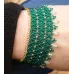 Bracelet manchette vert émeraude et doré