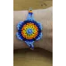 Bracelet fleur bleue en perles