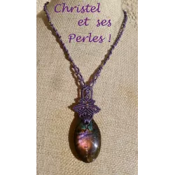 Collier macramé et Labradorite violette