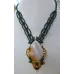 Collier macramé et Quartz Elfique feuilles Collier macramé et Quartz Elfique feuilles