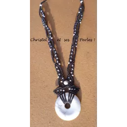 Collier macramé et donut en Howlite