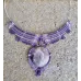 Collier macramé plastron et Améthyste ronde Collier macramé plastron et Améthyste ronde