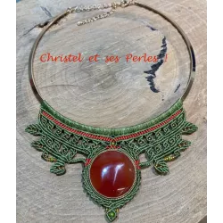 Collier plastron Cornaline