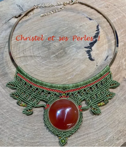 Collier plastron Cornaline Collier plastron Cornaline