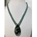 Collier macramé et Séraphinite sertie
