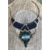 Eclipse : Collier plastron en macramé et Obsidienne Dorée