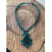 Collier macramé Elfique fil canard et Labradorite