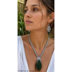Parure Jaspe vert et gris