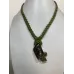 Collier macramé Labradorite losange feuilles Collier macramé Labradorite losange feuilles