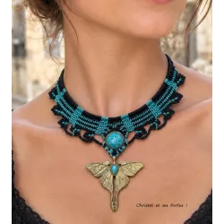 Faëlith : Plastron Papillon et Amazonite